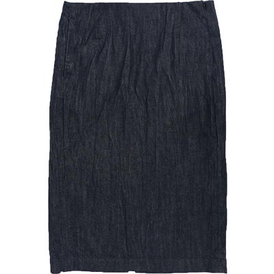 有尾女装下装树皮皱牛仔开衩半裙