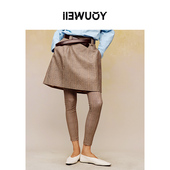 YOUWEI有尾春季 裙类节点棉格纹短半裙Y5824120格子