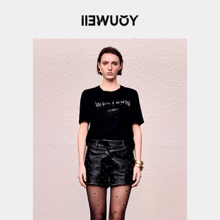 Y1124305 T恤西部珠片绣短袖 YOUWEI有尾秋季 内搭短袖