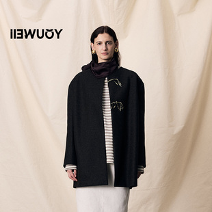 YOUWEI有尾2025冬季新品复古雪花呢双穿一手长大衣Y3925403