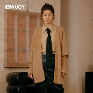 上衣Y1623414 YOUWEI 优惠专属 含羊毛女窄身领带衬衫 女士长袖