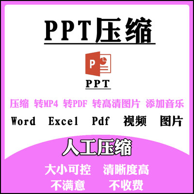 PPT文件压缩Word Excel瘦身PowerPoint减少体积PDF视频图片变大小