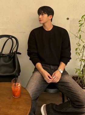 秋冬男 基础款的高阶质感OXFREAK「慵懒松弛感」肌理加绒圆领衫