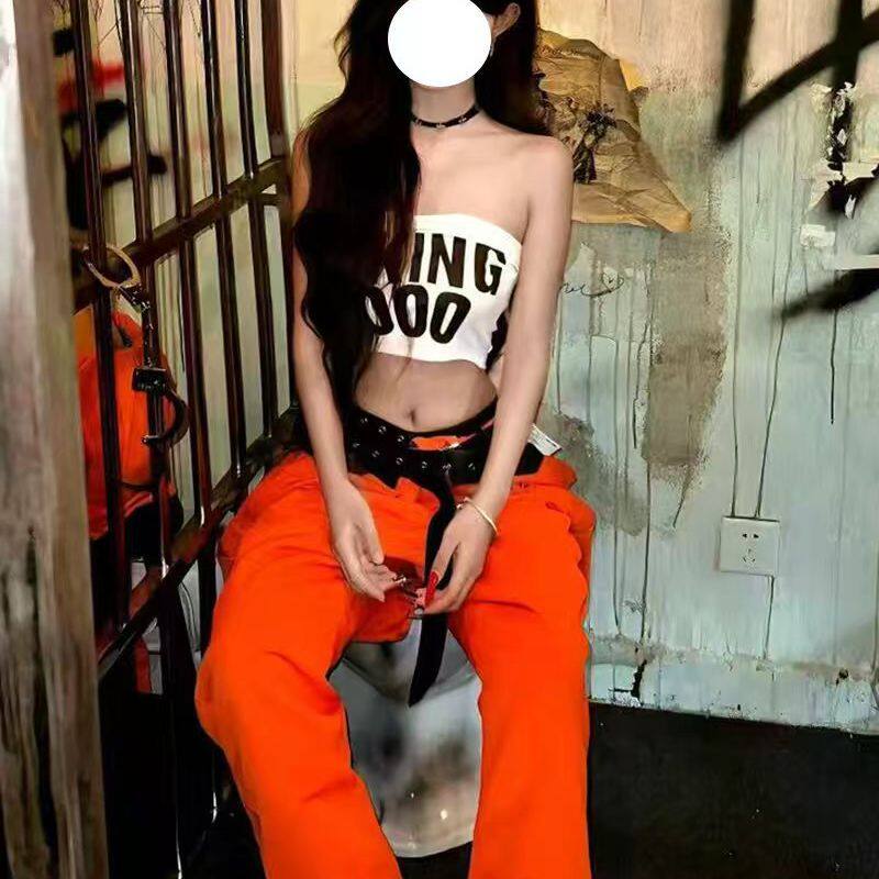 万圣节服装成人男女cosplay美式制服装扮囚犯连体衣橙桔色套装