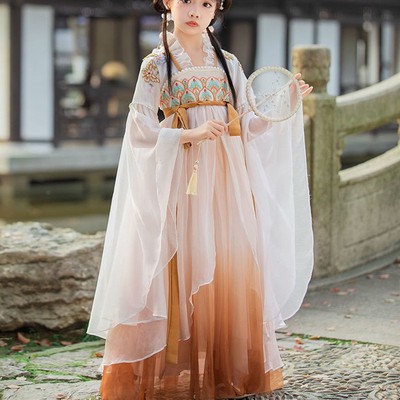 女童汉服古装春夏季超仙中大童连衣裙中国风儿童唐装古风襦裙夏装