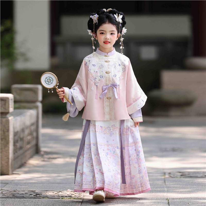 汉服女童2025新款春秋儿童古风国风套装小女孩明制超仙公主裙