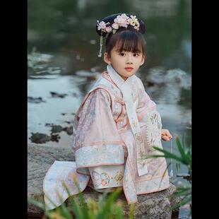 2024新款女童格格服儿童汉服清朝古装印花旗袍女宝超仙套装春夏季