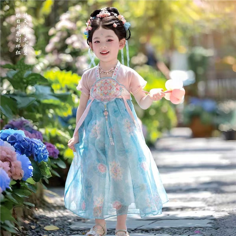 汉服女童2026夏季款儿童古装仙气国风公主连衣裙女孩薄款表演襦裙