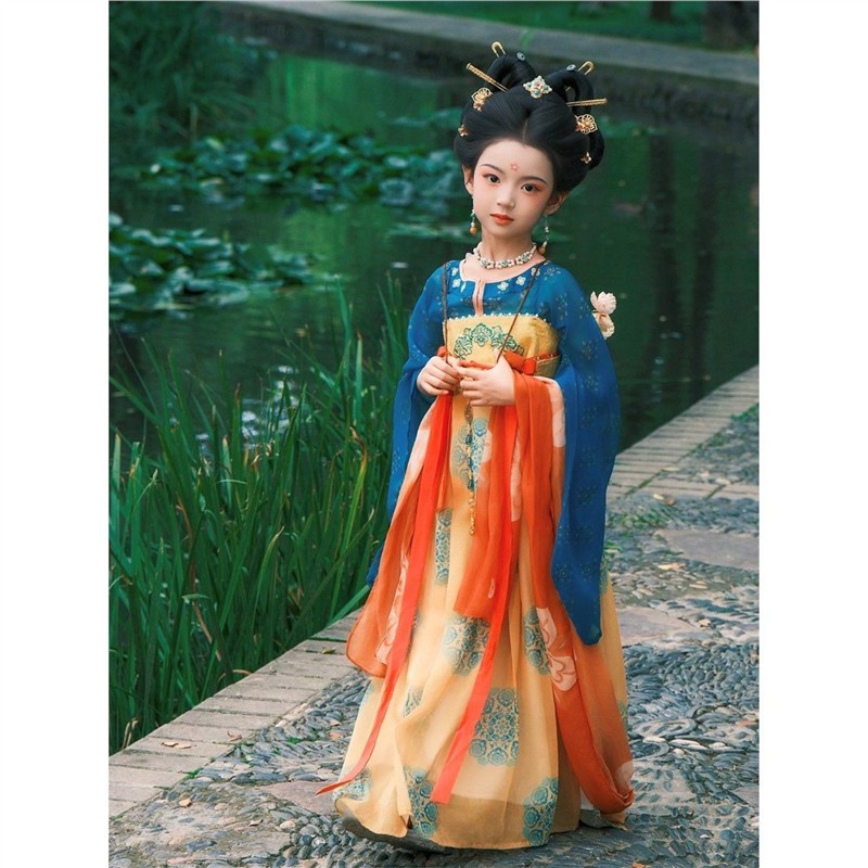 2026新款女童汉服高端儿童超仙中国风连衣裙古装改良大袖衫演出服