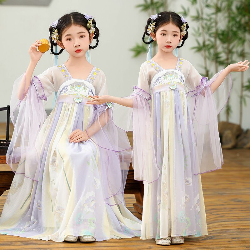 汉服女童春款古装连衣裙2025新款儿童古风唐装公主裙女孩裙子夏季