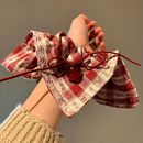 红色樱桃蝴蝶结方巾大肠发圈女韩系高级感扎马尾头绳发饰圣诞新年