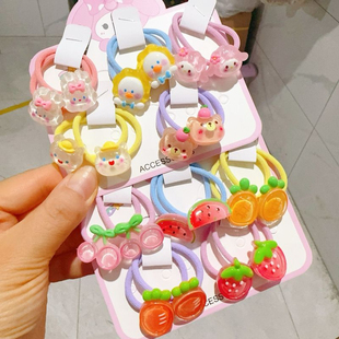 女童发圈儿童发绳不伤发宝宝可爱红色头绳小女孩扎头橡皮筋发饰