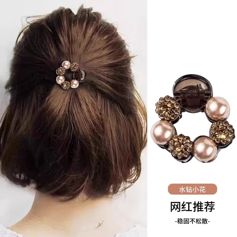韩式珍珠闪钻小抓夹女发量少半扎发夹短发过渡期神器鲨鱼夹子发卡