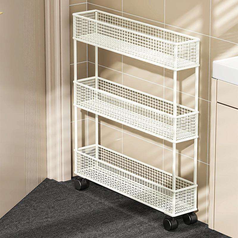 卫生间夹缝置物架门后超窄缝隙收纳柜浴室极窄小推车款