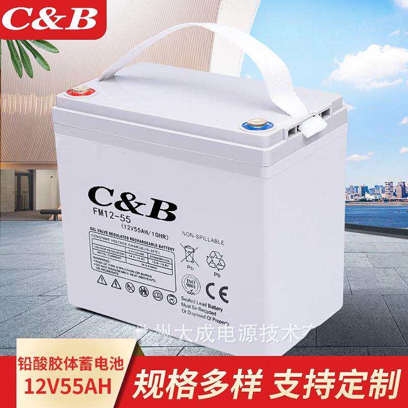 12V55AH免维护胶体太阳能路灯铅酸蓄电池EPS直流屏机房备用电源
