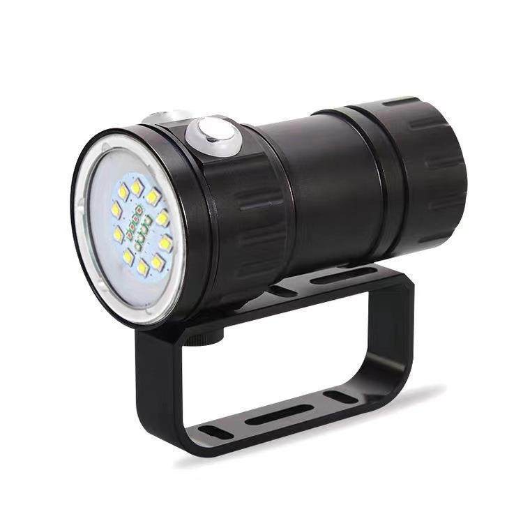 大功率潜水补光灯手电筒10L2红光蓝光摄影备用水下照明装备