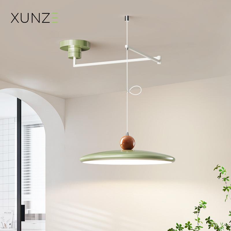 飞碟摇臂餐厅吊灯2023新款可移位移动餐桌灯现代简约设计师吧台灯