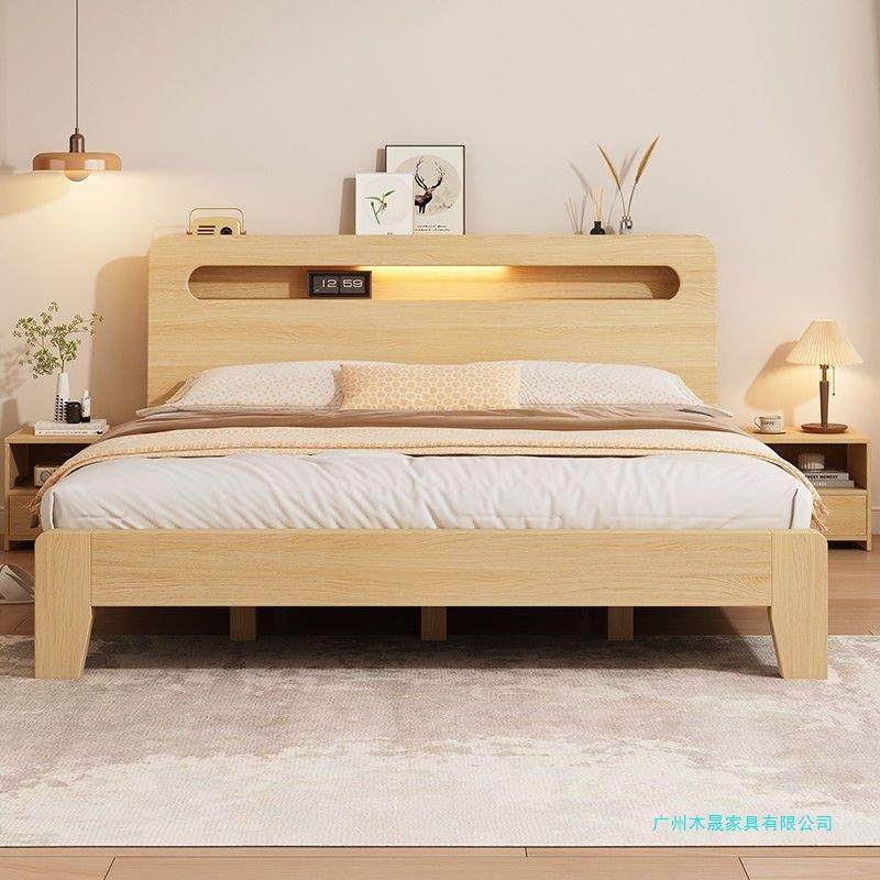 现代经济型出租房1.5米1.2m床出租屋实木床1.8米双人床简约床