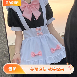 2023新款黑白色女仆装女装大佬日常萝莉女佣可爱lolita连衣裙大码