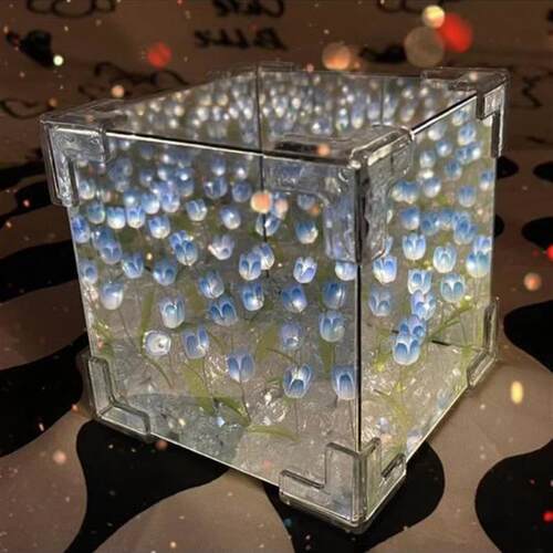 魔方蝴蝶郁金香小夜灯礼物diy