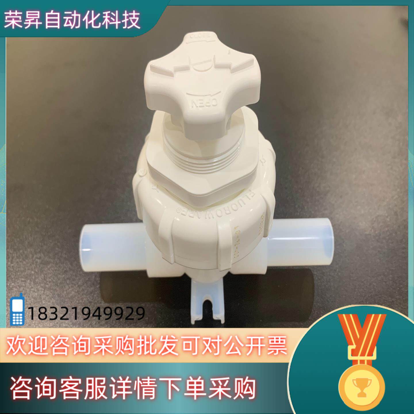现货英特格1/2PFA手动焊接阀201-34-01