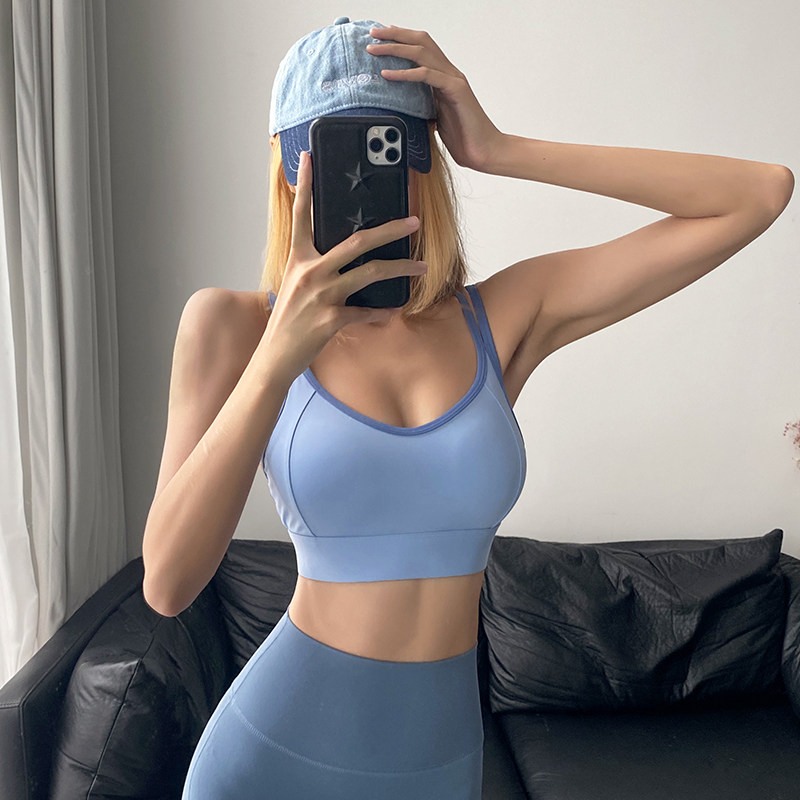 健身女孩新款运动内衣防震跑步瑜伽背心聚拢一体式专业普拉提文胸