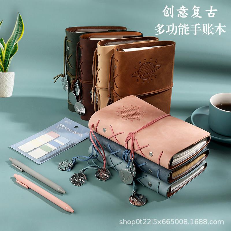 A6活页复古风绑带树叶创意手账本小笔记本子学生日记本记事本