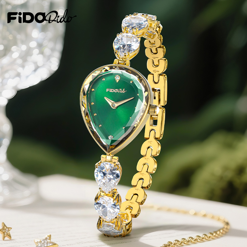 FIDODIDO轻奢浪漫爱心镶钻手表
