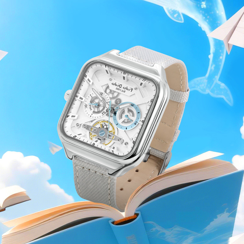 FidoDido「少年方舟」美式复古机械风男女学生礼物多功能石英手表