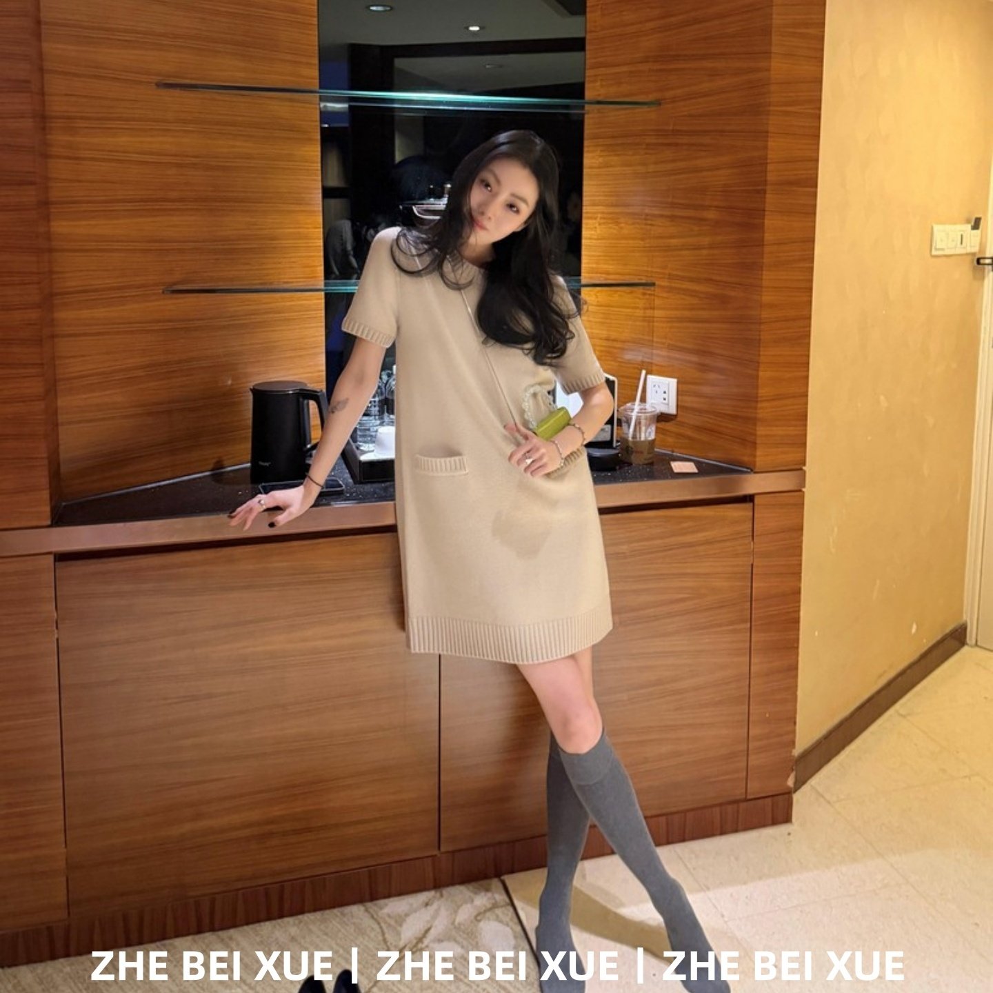 高级感简约风气质百搭宽松短裙温柔风圆领软糯休闲短袖针织连衣裙,女装/女士精品,连衣裙,淘宝优惠券,粉丝福利购,淘宝优惠卷