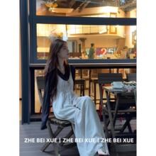 套装女夏季韩系背带裤内搭V领薄款长袖上衣巨好看的夏装一整套
