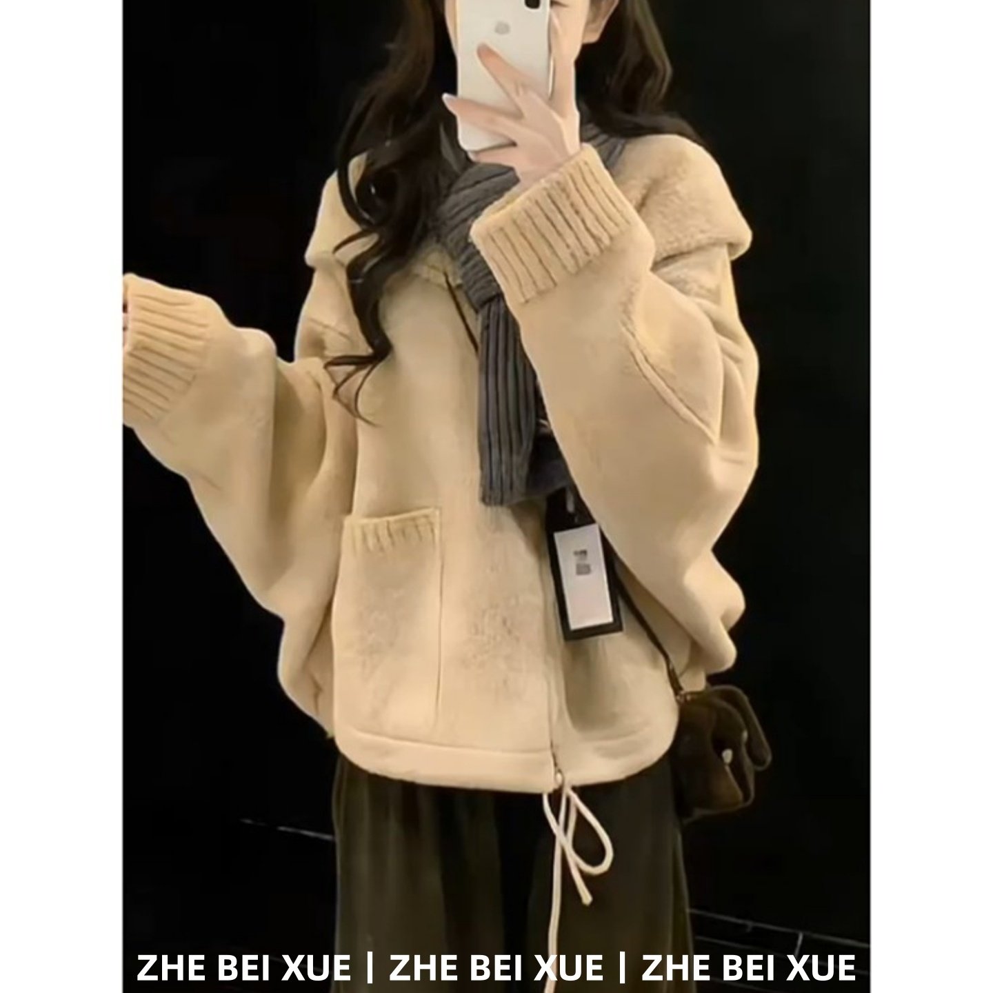 套装女韩系燕麦色拼接连帽外套百搭阔腿休闲裤独特漂亮冬装一整套,女装/女士精品,时尚套装,淘宝优惠券,粉丝福利购,淘宝优惠卷