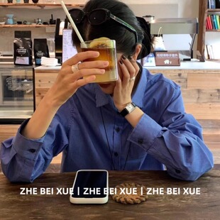 上衣百搭半身裙套装 宽松开衫 衬衫 气质一整套ootd穿搭蓝白格纹长袖