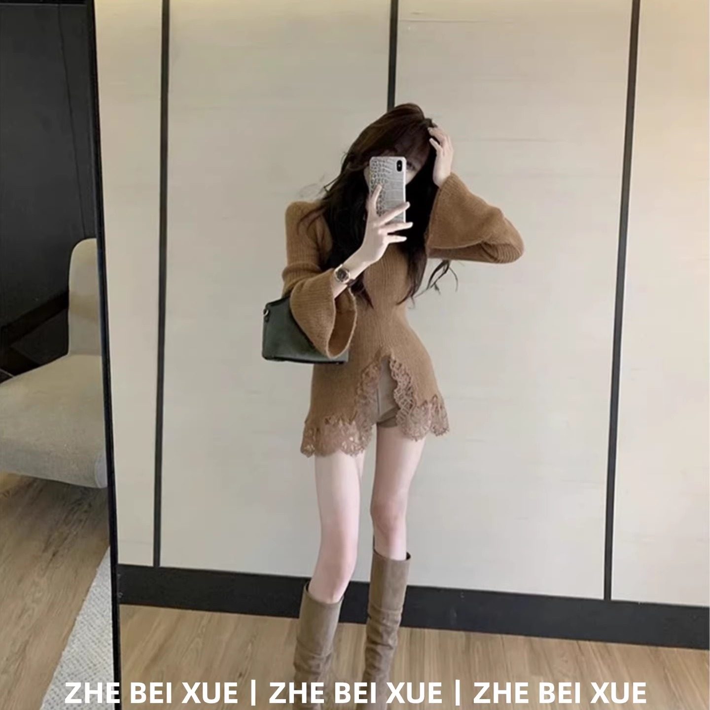 套装女法式百搭蕾丝拼接长袖针织上衣显瘦短裤独特漂亮冬装一整套,女装/女士精品,时尚套装,淘宝优惠券,粉丝福利购,淘宝优惠卷