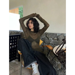 秋季套装女装2024新款复古高级感防晒微透长袖上衣高腰直筒牛仔裤