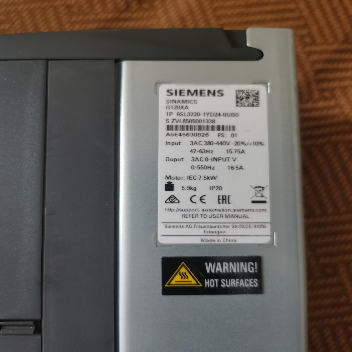 6SL3220-1YD24-0UB0/O西门子G120XA