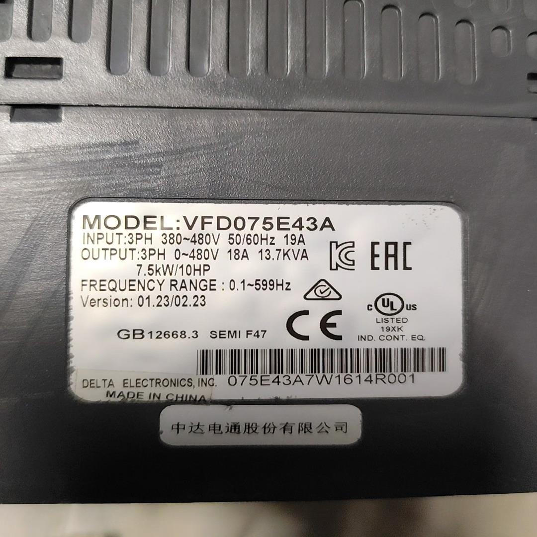 [德峰]拆机台达变频器，型号VFD075E43A成色很好无划痕无碰伤