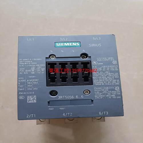 【荣强工控】西门子交流接触器3RT5056-6AP36      拆机件