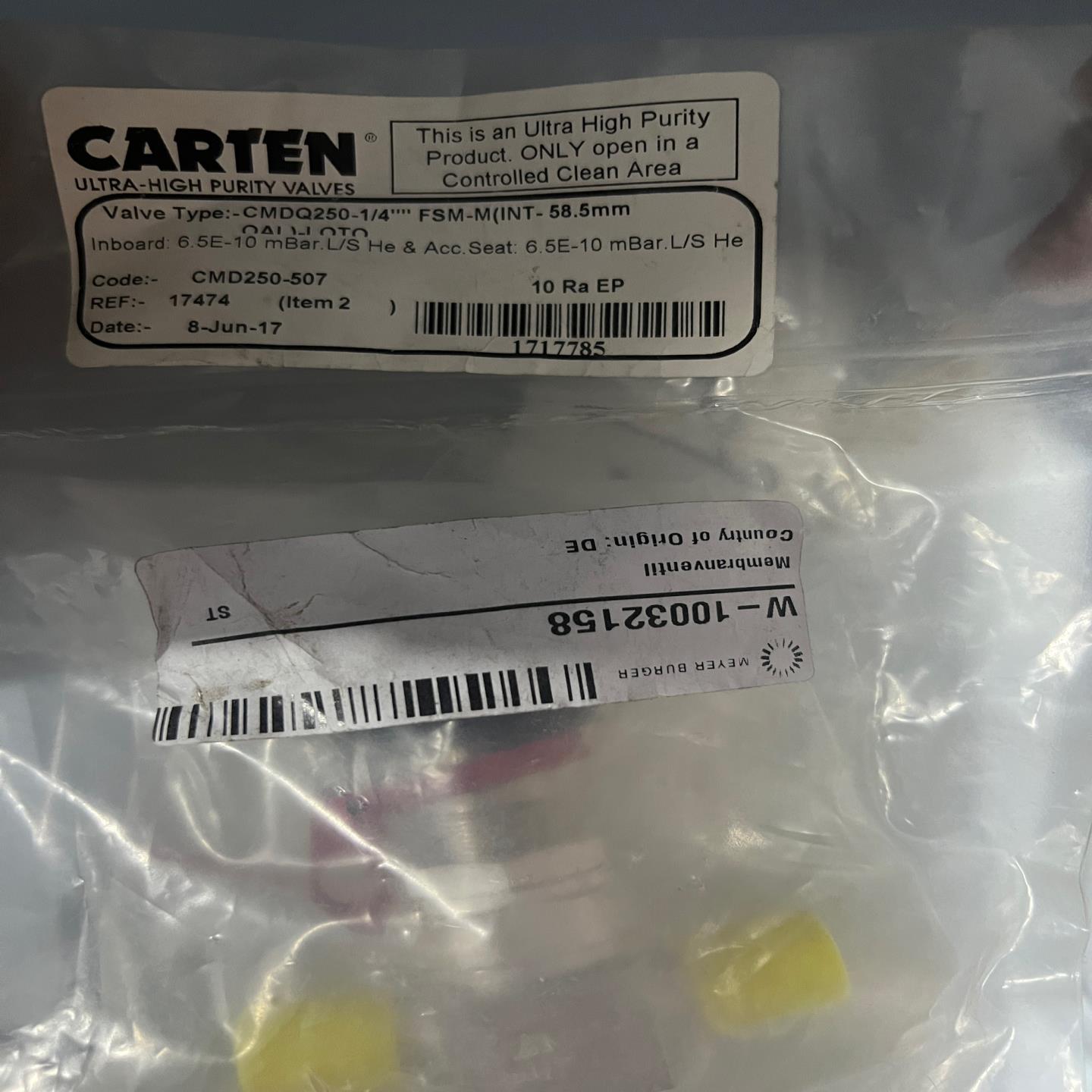 全新原装CARTEN 手动隔膜阀CMDQ 250