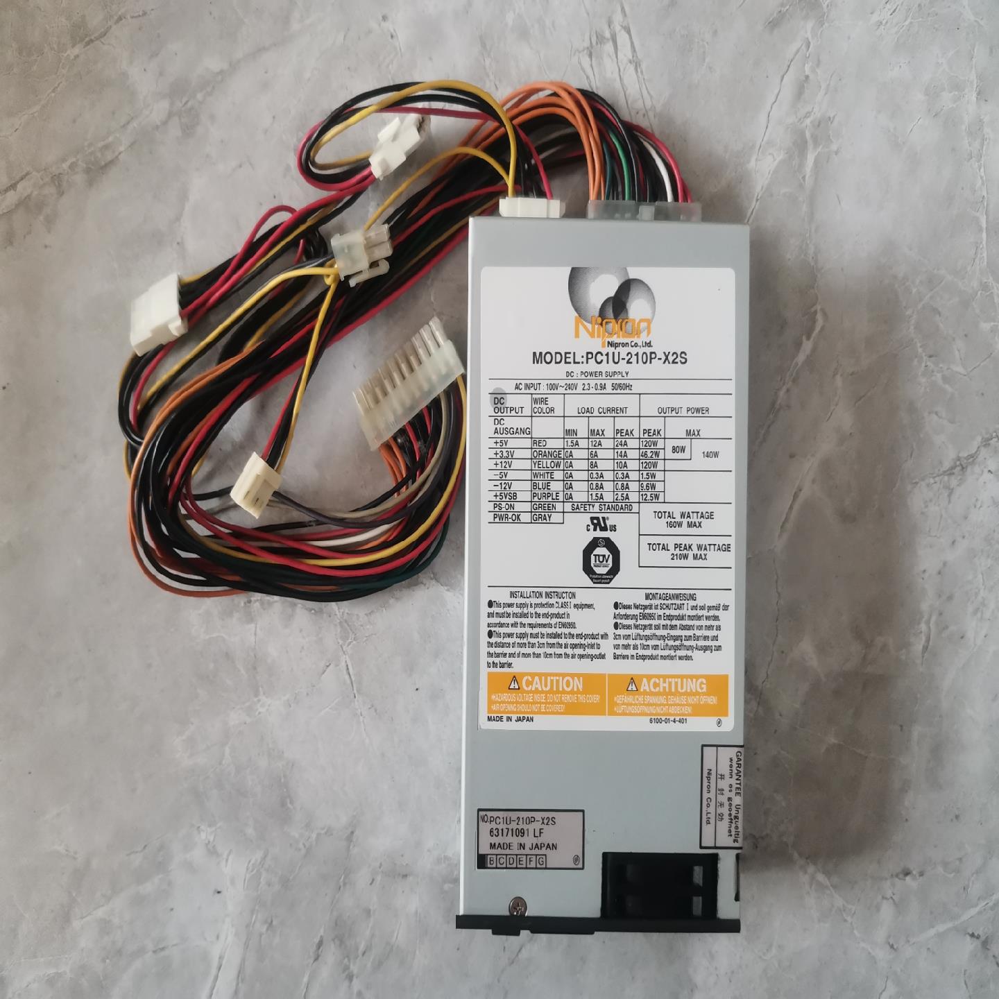 （设备配件）Nipron电源PC1U-210P-X2S，实物，工控拆机，