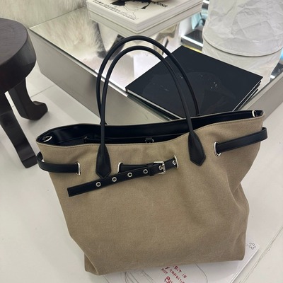 帆布简约随性托特包大容量慵懒风