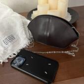 头层row小牛皮手拿包贝壳包链条斜挎包零钱包收纳小包单肩包女