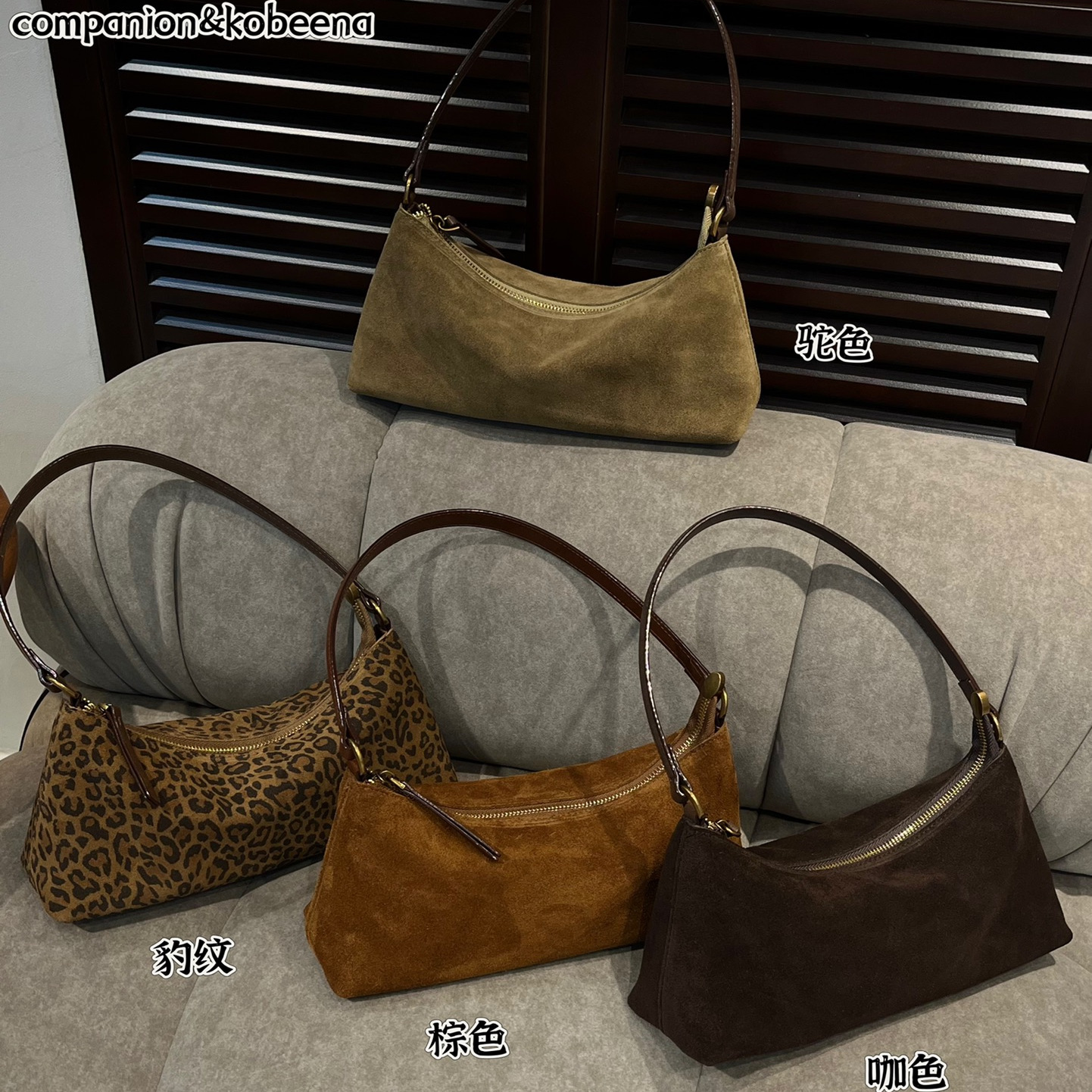 秋冬复古磨砂牛皮hobo法棍包包女