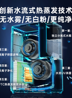 舒乐氏空气净化加湿器家用新房除甲醛热蒸发无雾加湿器净化机JS1
