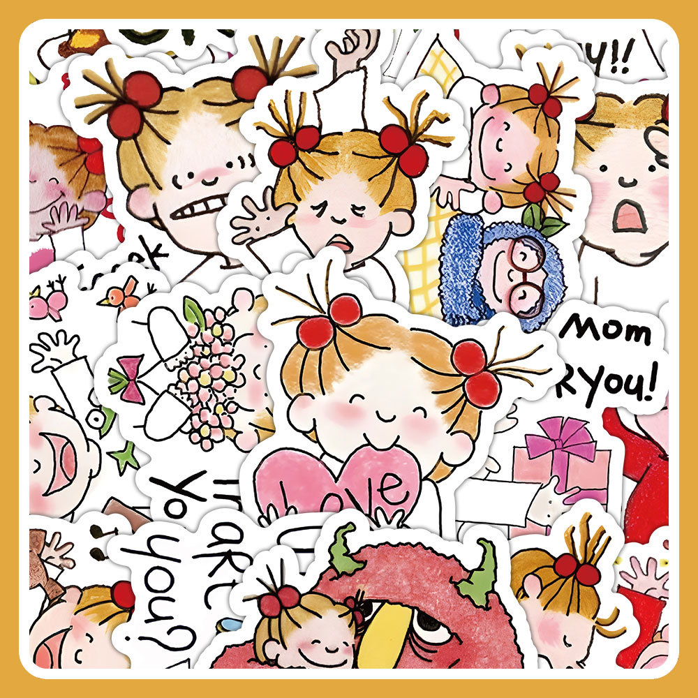 60张酱女孩卡通贴纸二次元