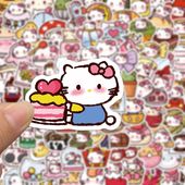 90张卡通可爱粉色小猫贴纸ins风创意手机壳笔记本装 饰防水贴画