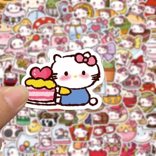 可爱粉色小猫防水贴纸