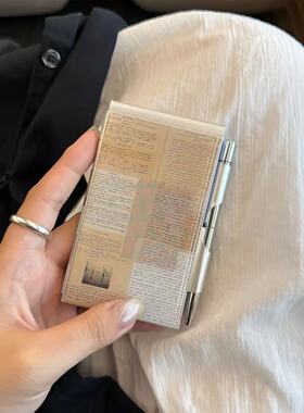 便携带笔小号笔记本子随身铝合金记事本口袋本空白小巧迷你正品