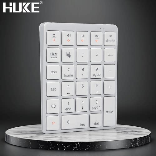 HUKE虎克无线蓝牙键盘数字小键盘有线连接USB扩展可充电金属支持Windows/macOS/安卓财务银行算账辅助键盘
