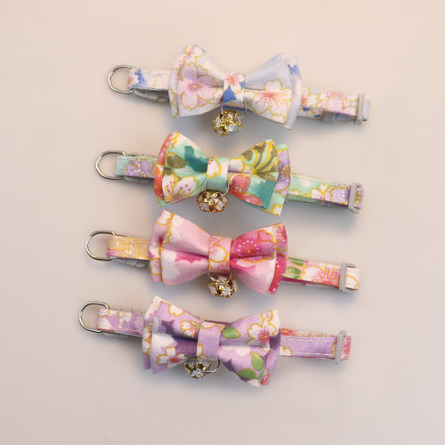 和风猫项圈柴犬装饰铃铛项圈可调